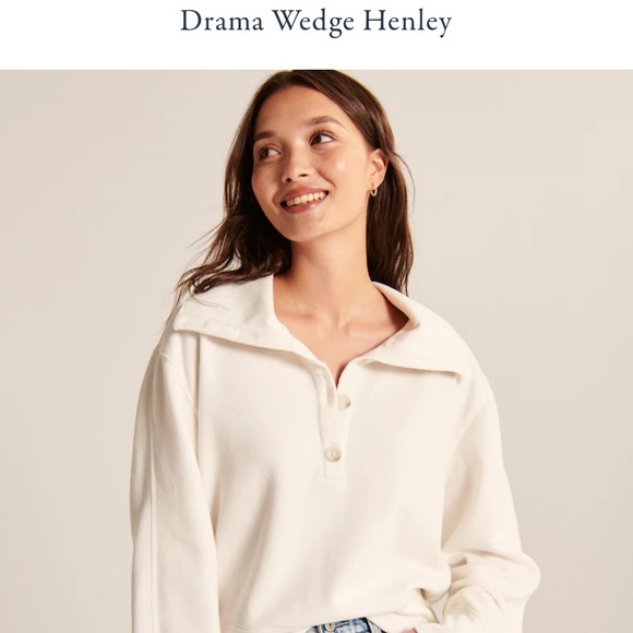 Drama wedge Henley Abercrombie sweater. Never worn, still in package - Picture 3 of 3
